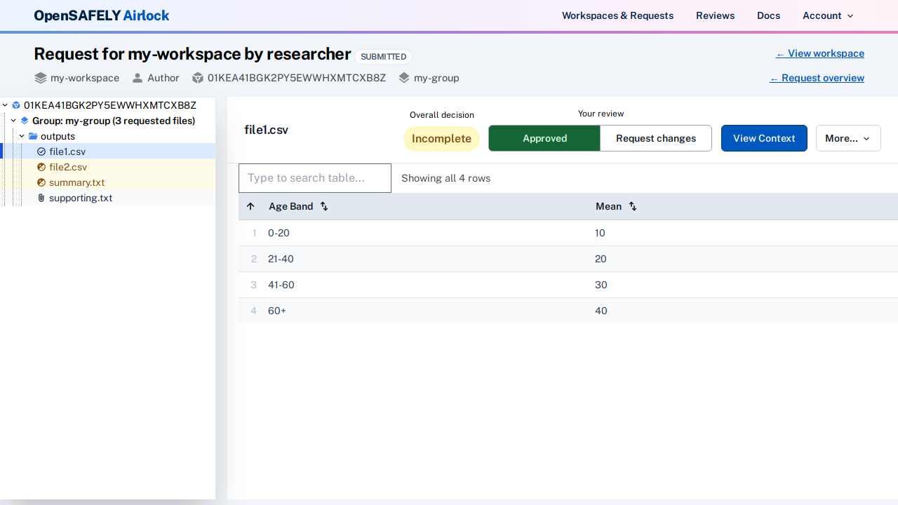 Request file post-approval